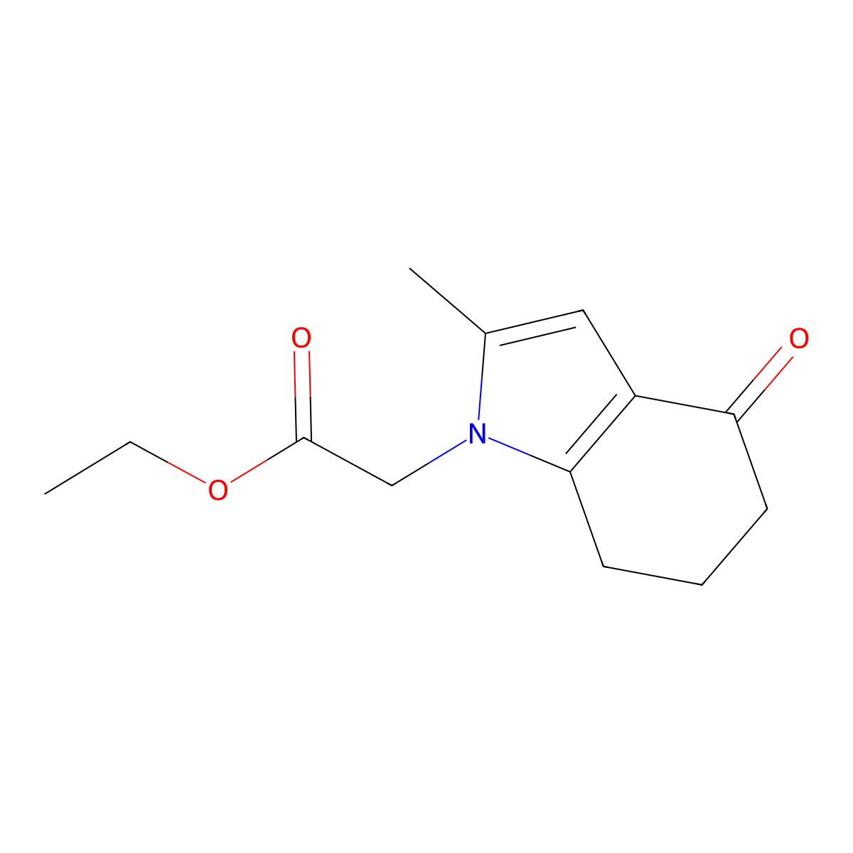 Ethyl 2-(2-methyl-4-oxo-4,5,6,7-tetrahydro-1H-indol-1-YL)acetate molecular structure, CAS 1260673-29-7