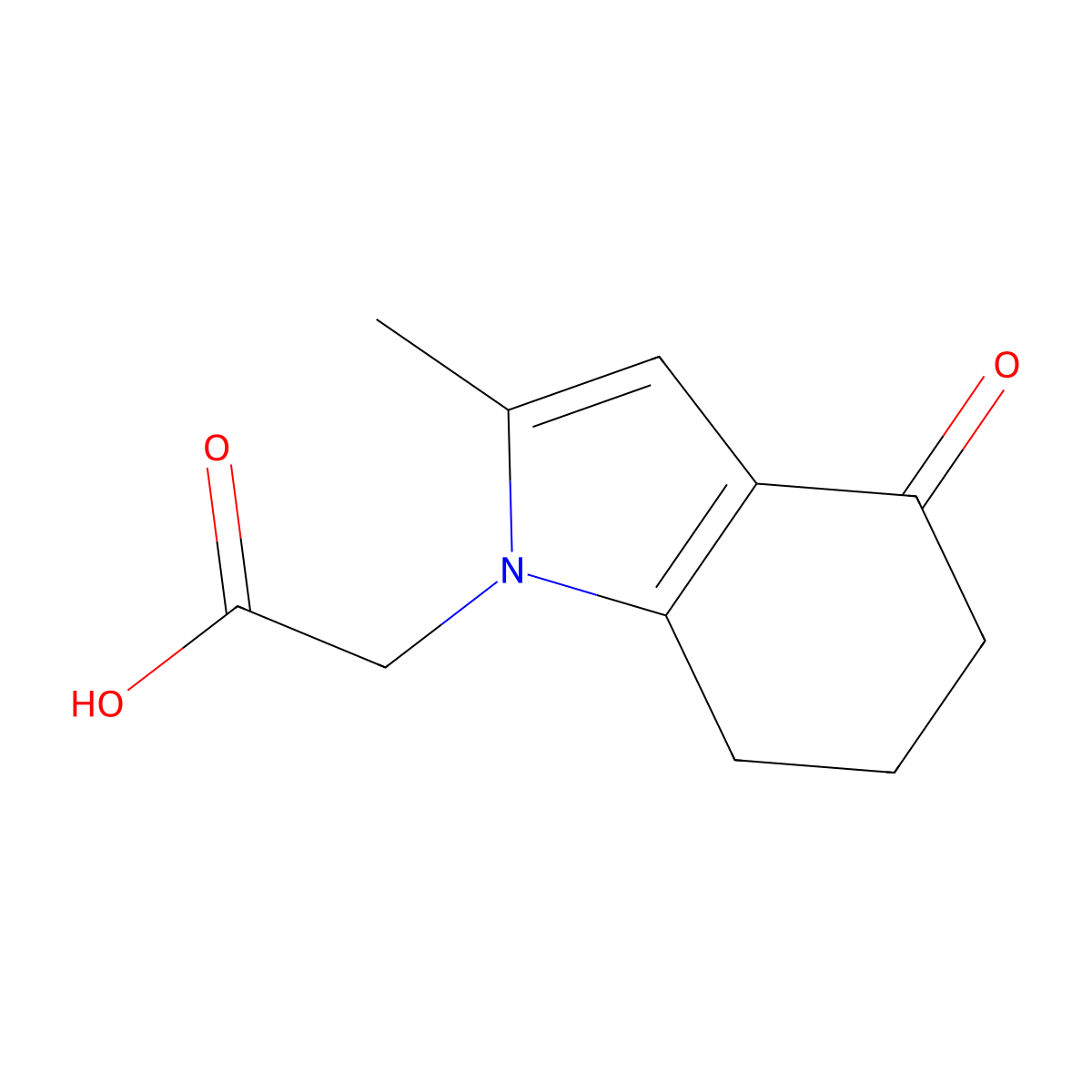 2-(2-Methyl-4-oxo-4,5,6,7-tetrahydro-1H-indol-1-YL)acetic acid molecular structure, CAS 1260673-37-7