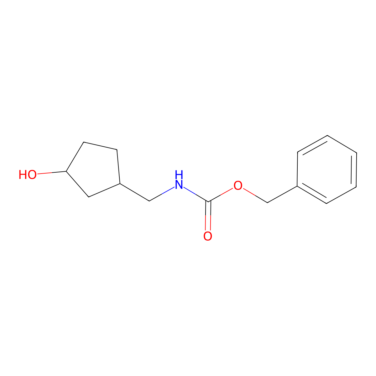 benzyl N-[(3-hydroxycyclopentyl)methyl]carbamate molecular structure, CAS 1260674-07-4