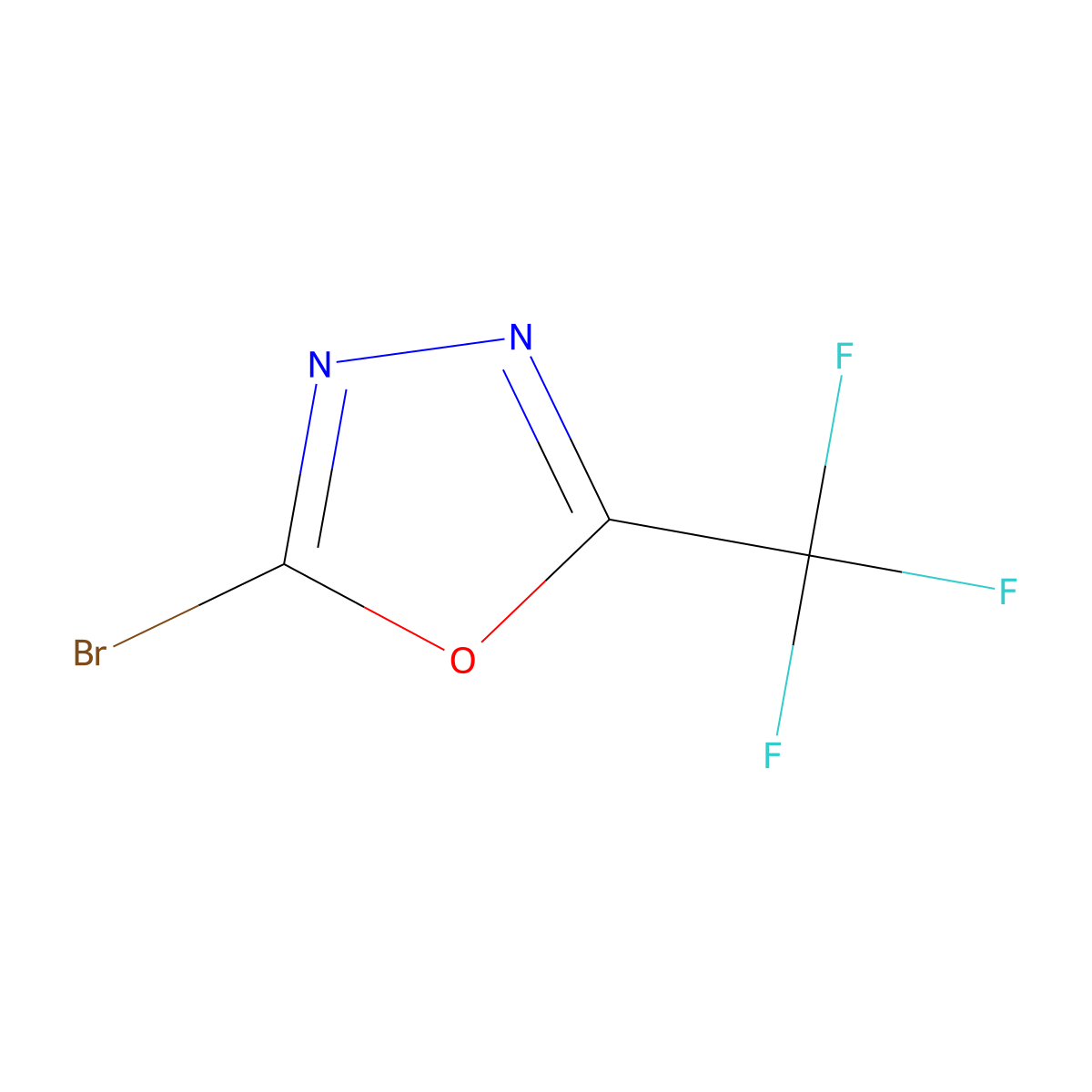 2-Bromo-5-(trifluoromethyl)-1,3,4-oxadiazole molecular structure, CAS 1260674-33-6