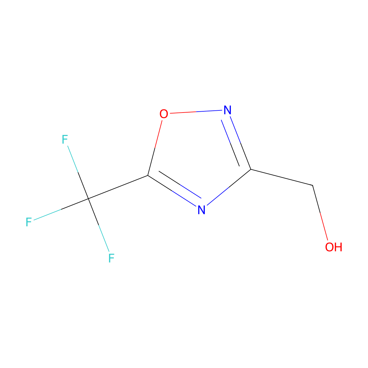 (5-(Trifluoromethyl)-1,2,4-oxadiazol-3-YL)methanol molecular structure, CAS 1260674-38-1