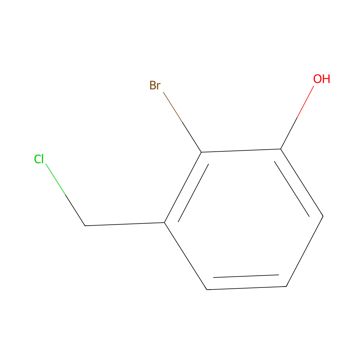 2-Bromo-3-(chloromethyl)phenol molecular structure, CAS 1260674-44-9