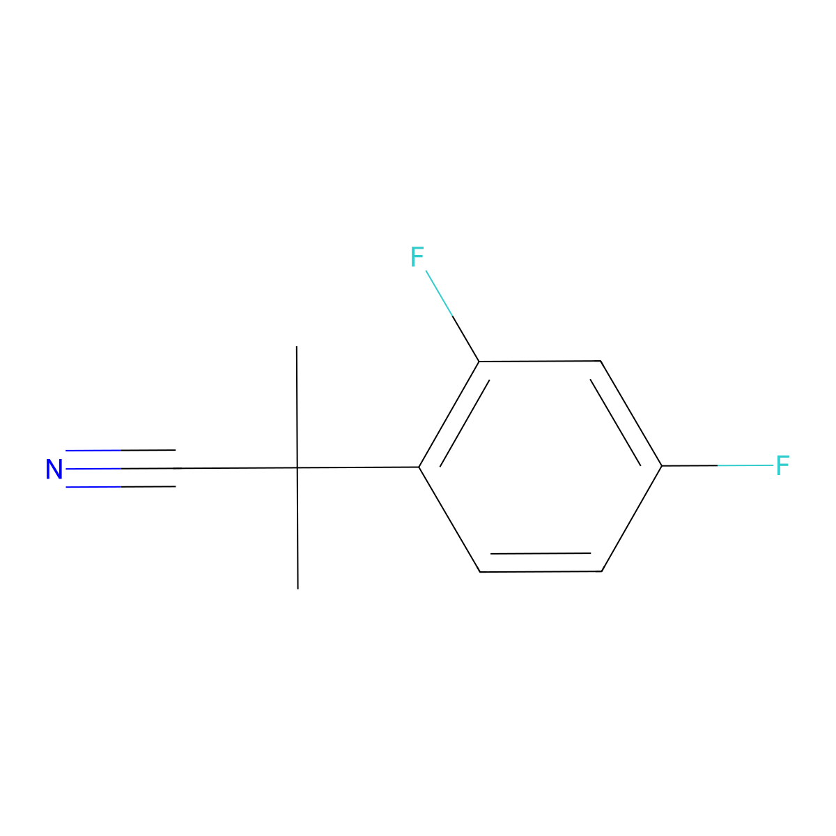 2-(2,4-Difluorophenyl)-2-methylpropanenitrile molecular structure, CAS 1260674-47-2