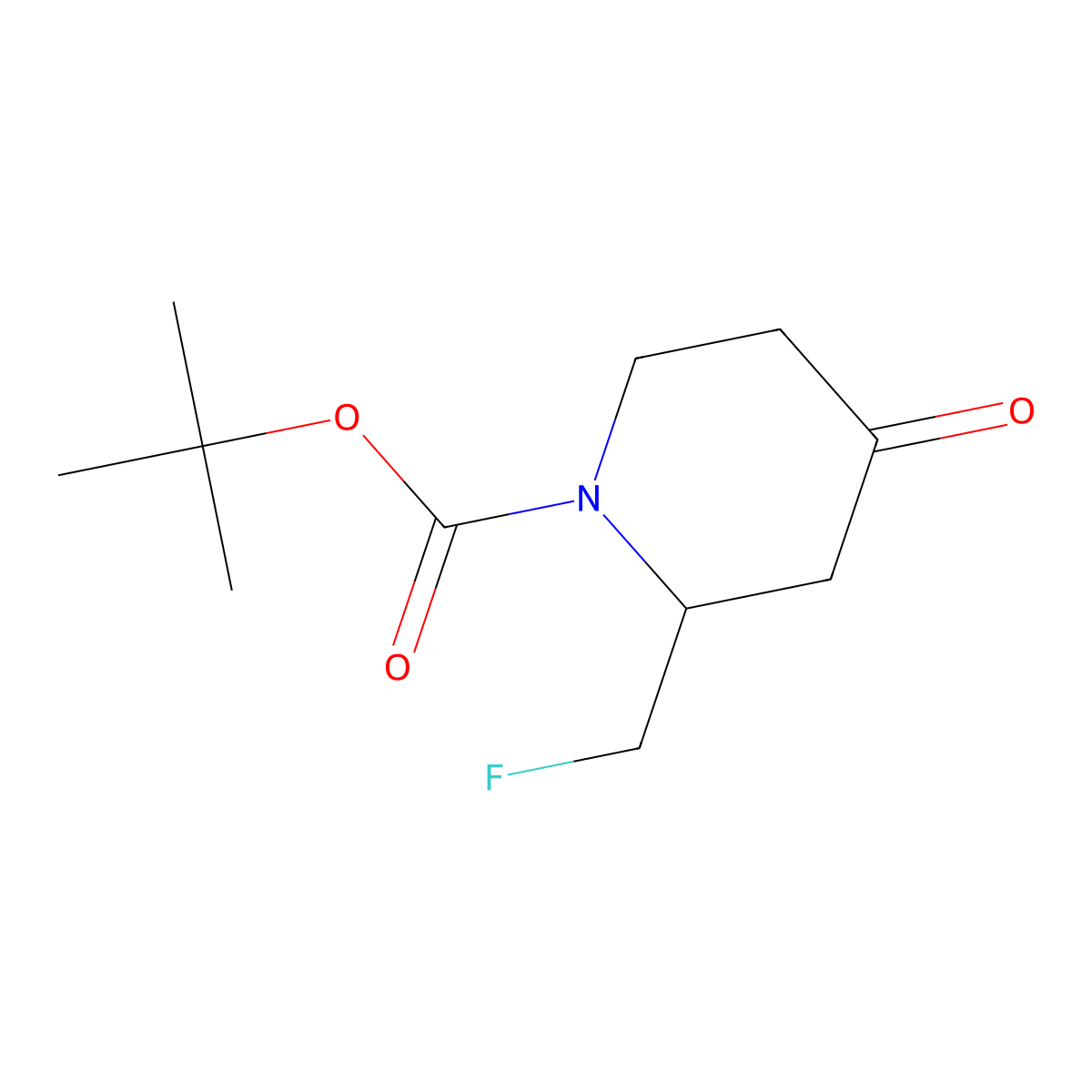 Tert-butyl 2-(fluoromethyl)-4-oxopiperidine-1-carboxylate molecular structure, CAS 1260674-52-9