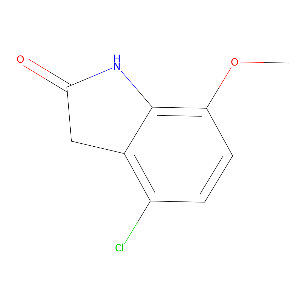 4-Chloro-7-methoxyindolin-2-one molecular structure, CAS 1260674-54-1