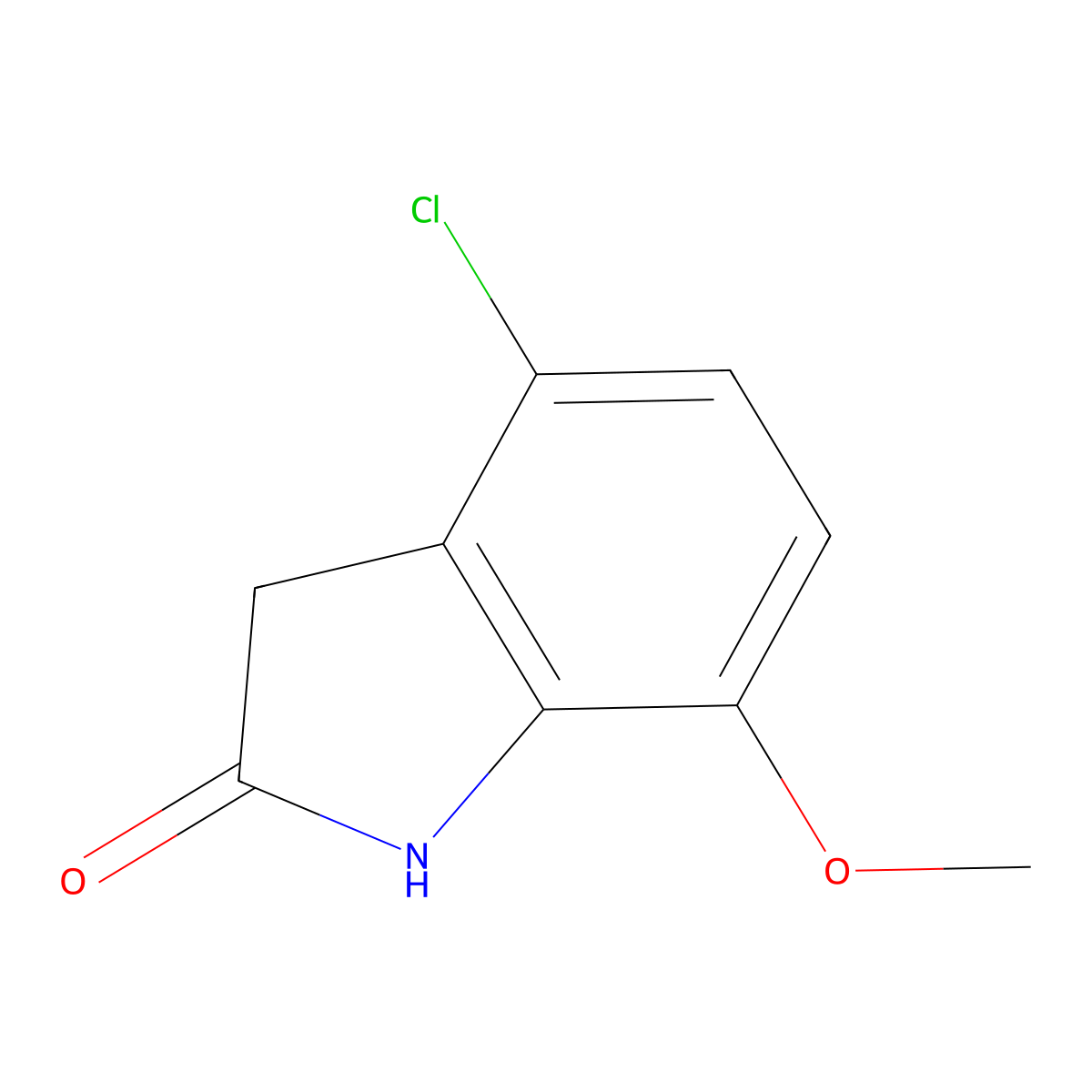4-Chloro-7-methoxyindolin-2-one molecular structure, CAS 1260674-54-1