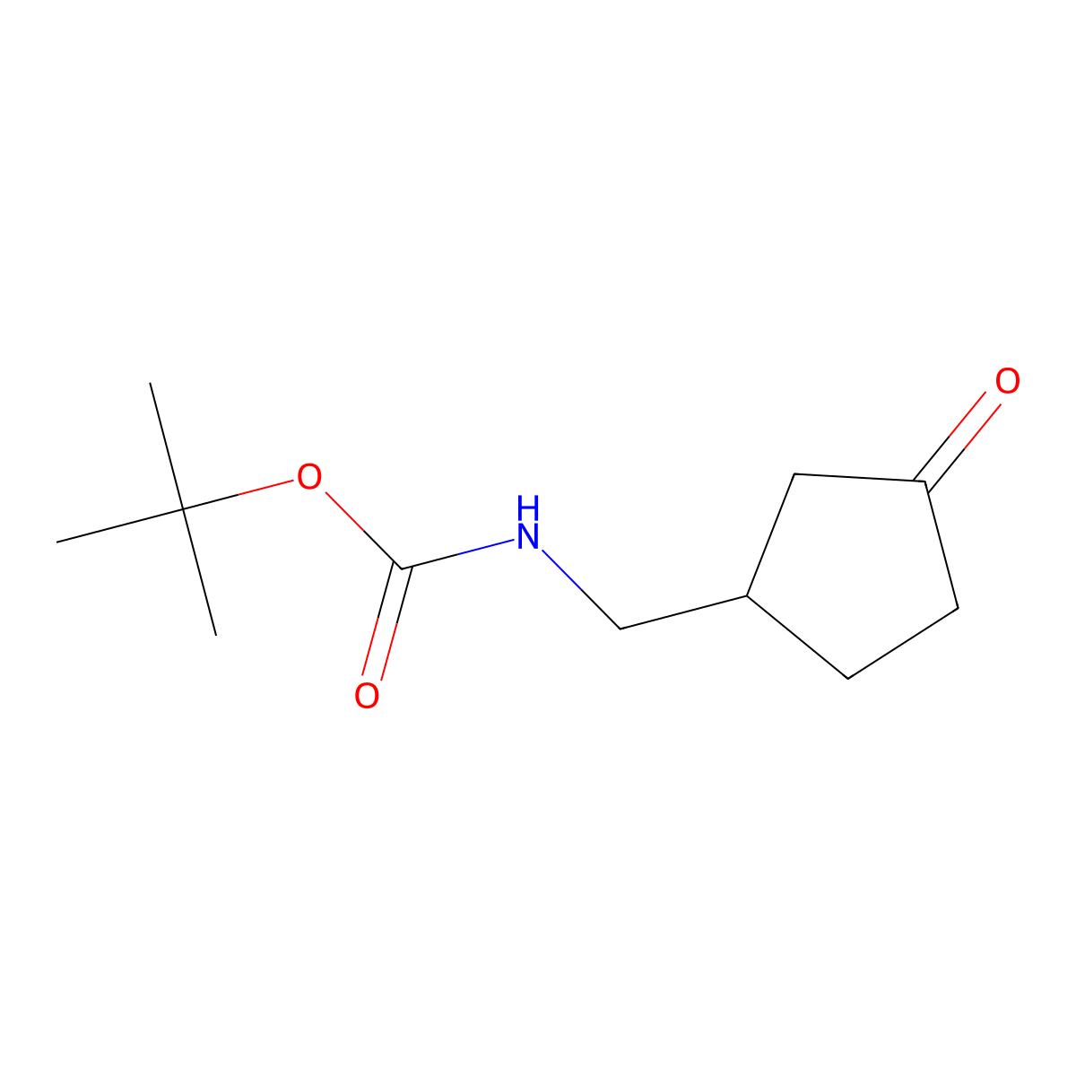 tert-butyl N-[(3-oxocyclopentyl)methyl]carbamate molecular structure, CAS 1260674-55-2