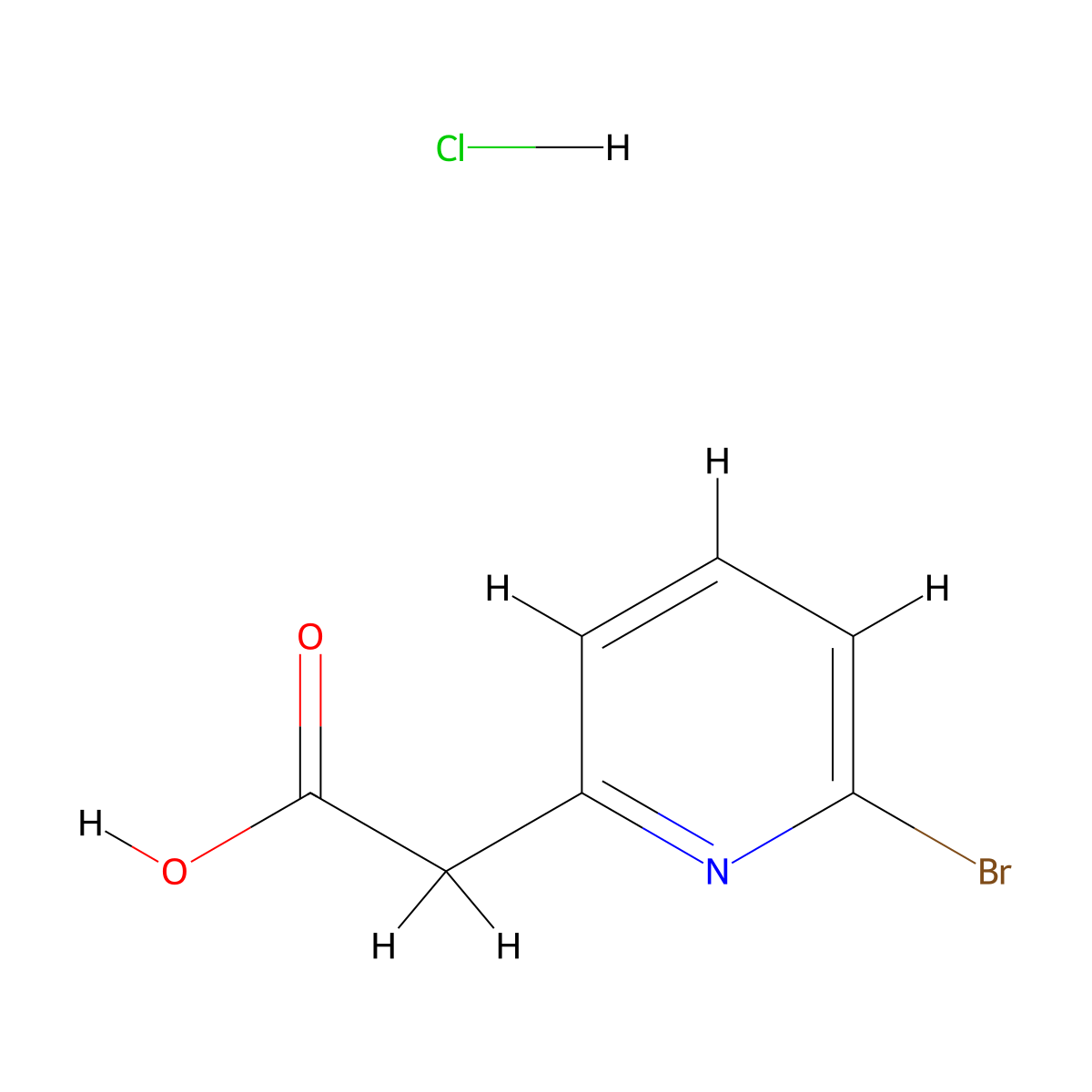 2-(6-Bromopyridin-2-YL)acetic acid hydrochloride molecular structure, CAS 1260674-83-6