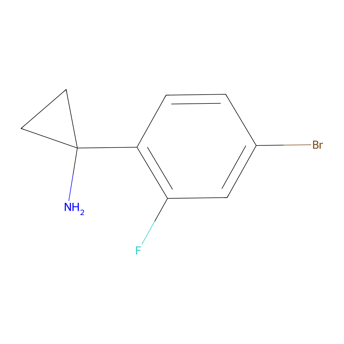 1-(4-Bromo-2-fluorophenyl)cyclopropanamine molecular structure, CAS 1260674-95-0