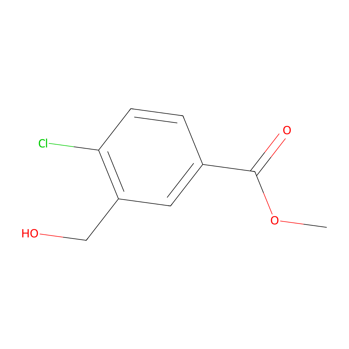 Methyl 4-chloro-3-(hydroxymethyl)benzoate molecular structure, CAS 1260675-02-2