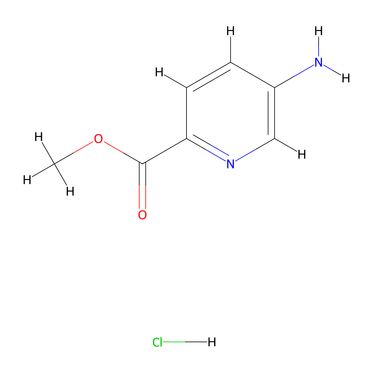 Methyl 5-aminopicolinate hydrochloride molecular structure, CAS 1260675-04-4