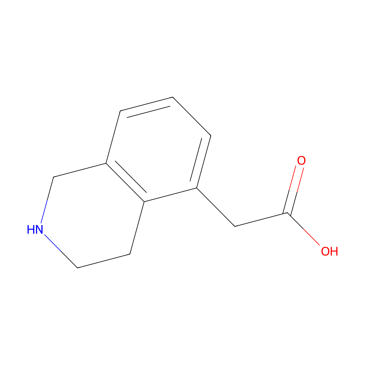 2-(1,2,3,4-Tetrahydroisoquinolin-5-yl)acetic acid molecular structure, CAS 1260675-26-0