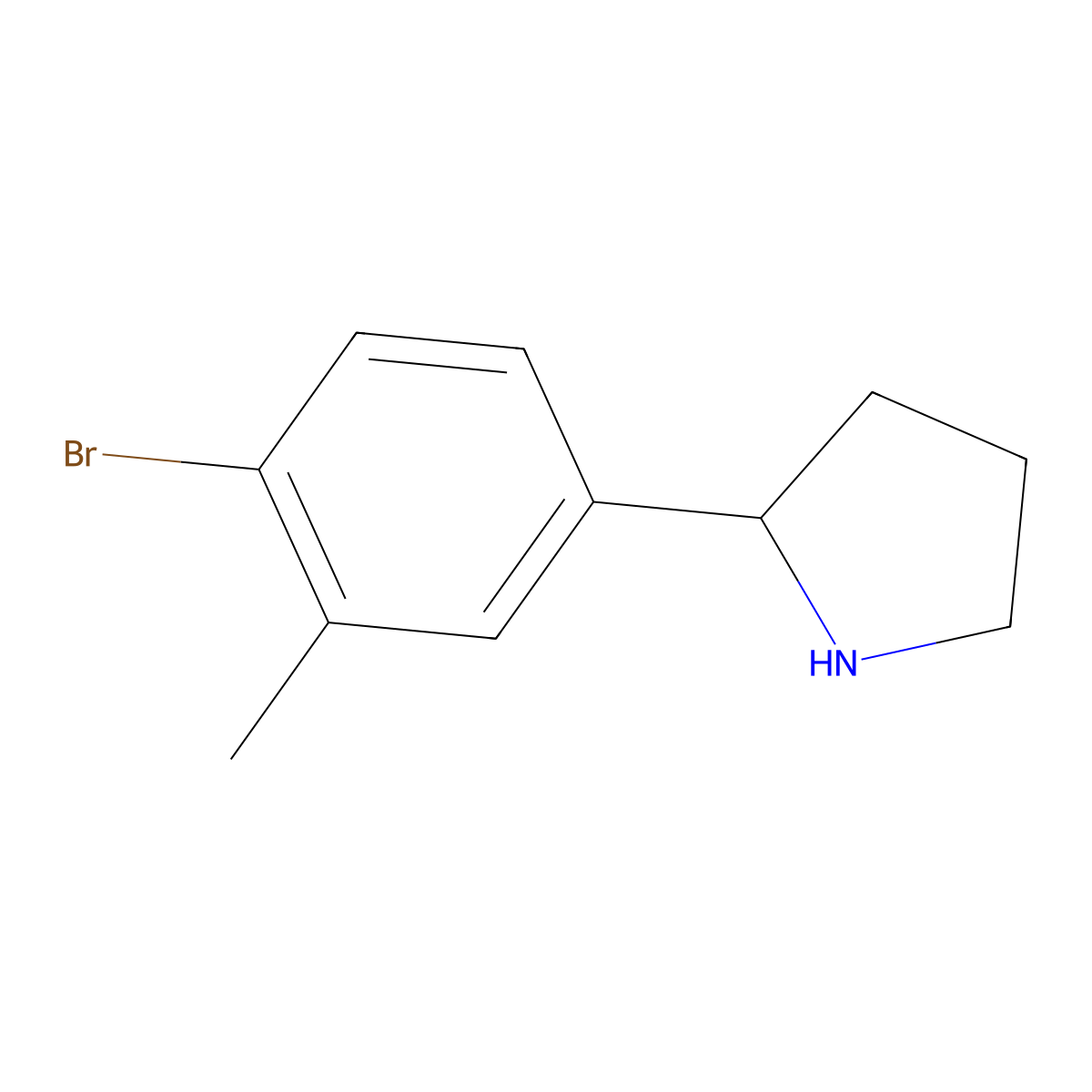 2-(4-Bromo-3-methylphenyl)pyrrolidine molecular structure, CAS 1260675-29-3