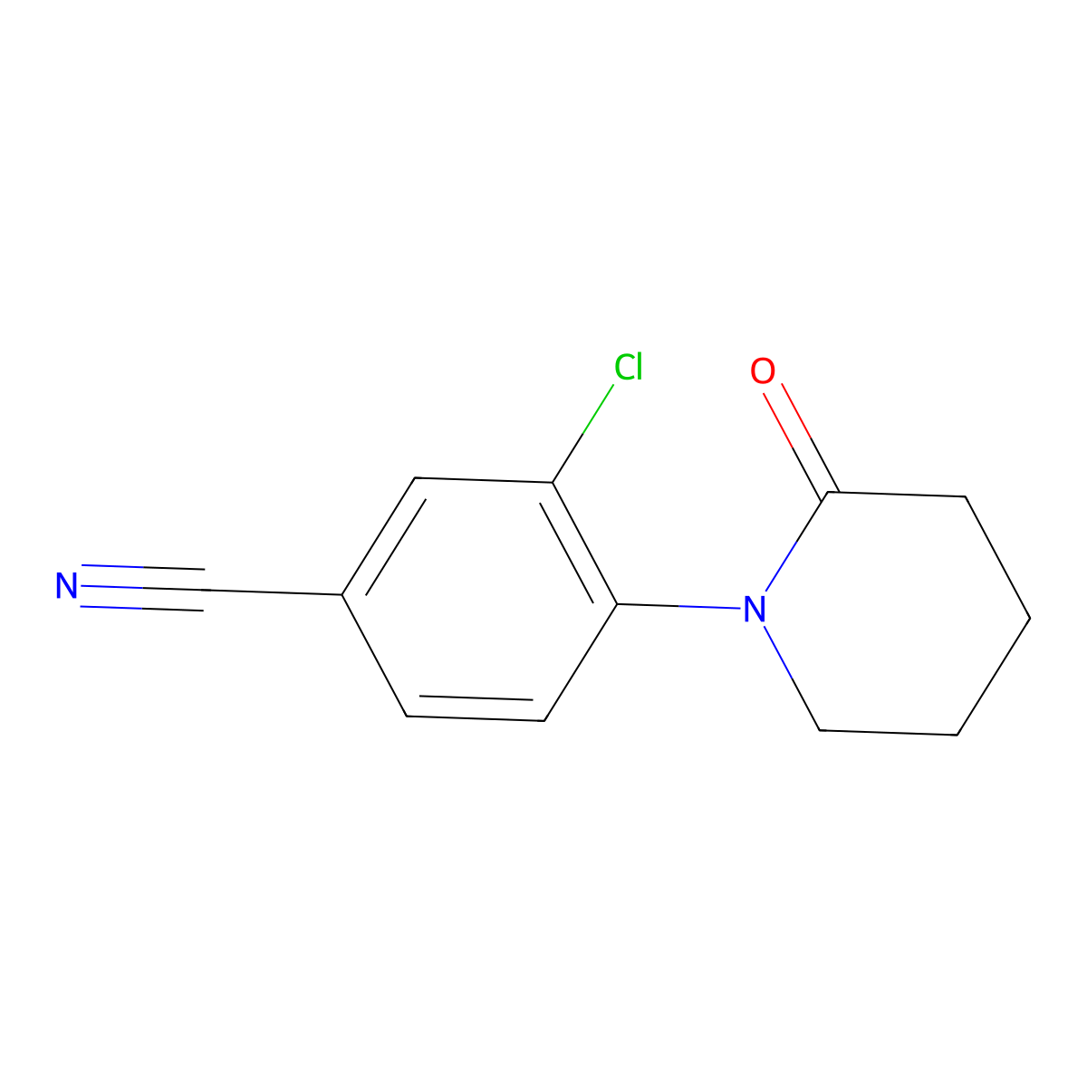 3-Chloro-4-(2-oxopiperidin-1-YL)benzonitrile molecular structure, CAS 1260675-30-6