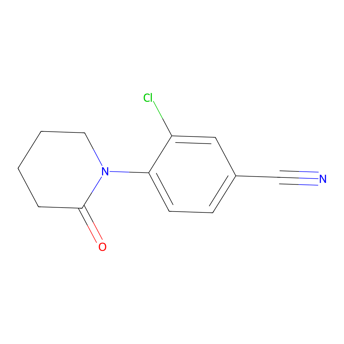 3-Chloro-4-(2-oxopiperidin-1-YL)benzonitrile molecular structure, CAS 1260675-30-6