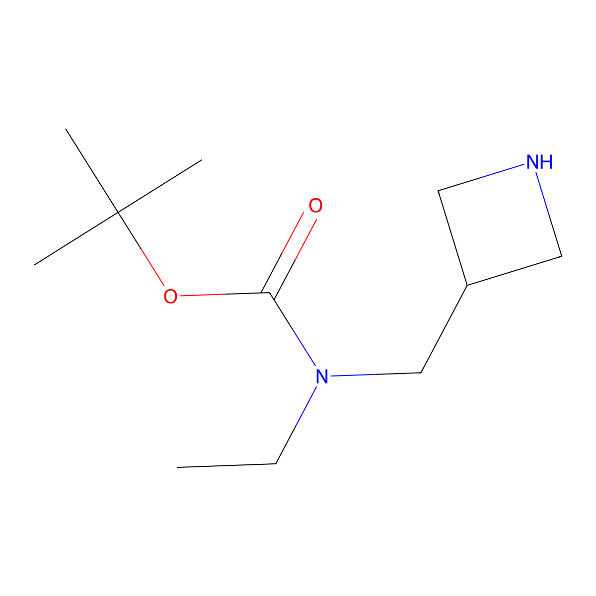tert-butyl N-[(azetidin-3-yl)methyl]-N-ethylcarbamate molecular structure, CAS 1260675-44-2