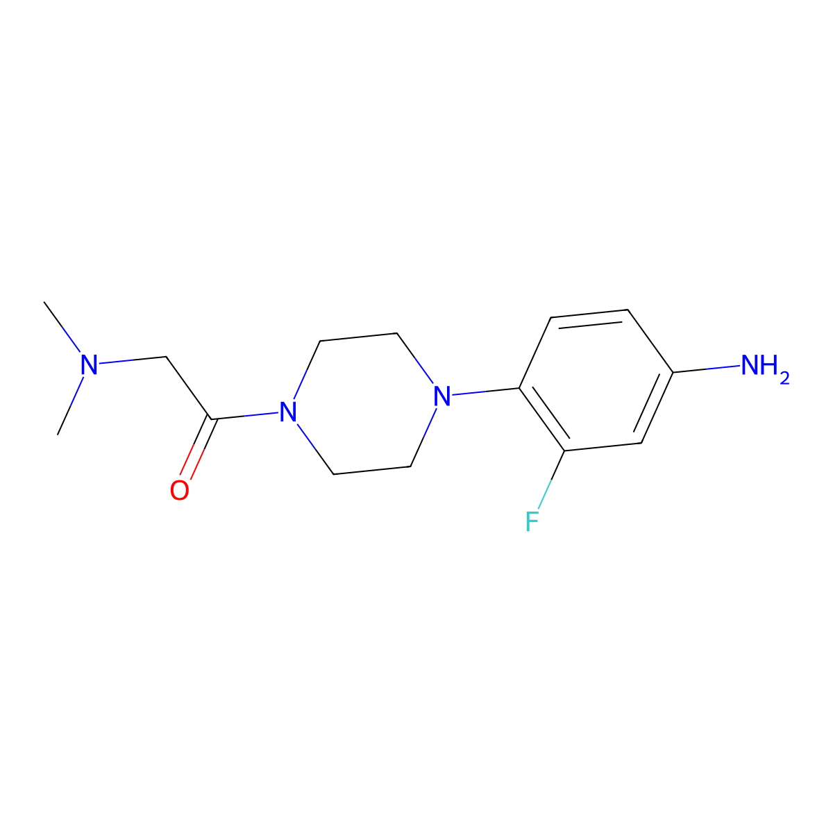 1-[4-(4-Amino-2-fluorophenyl)-1-piperazinyl]-2-(dimethylamino)-ethanone molecular structure, CAS 1260675-66-8