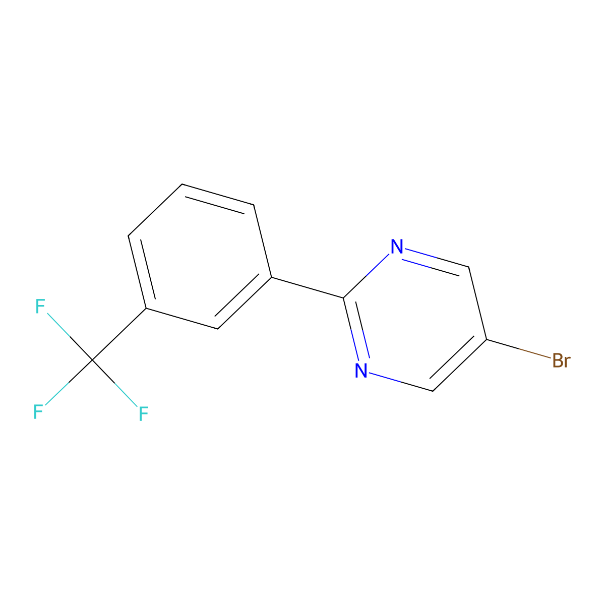 5-Bromo-2-(3-trifluoromethylphenyl)pyrimidine molecular structure, CAS 1260675-76-0