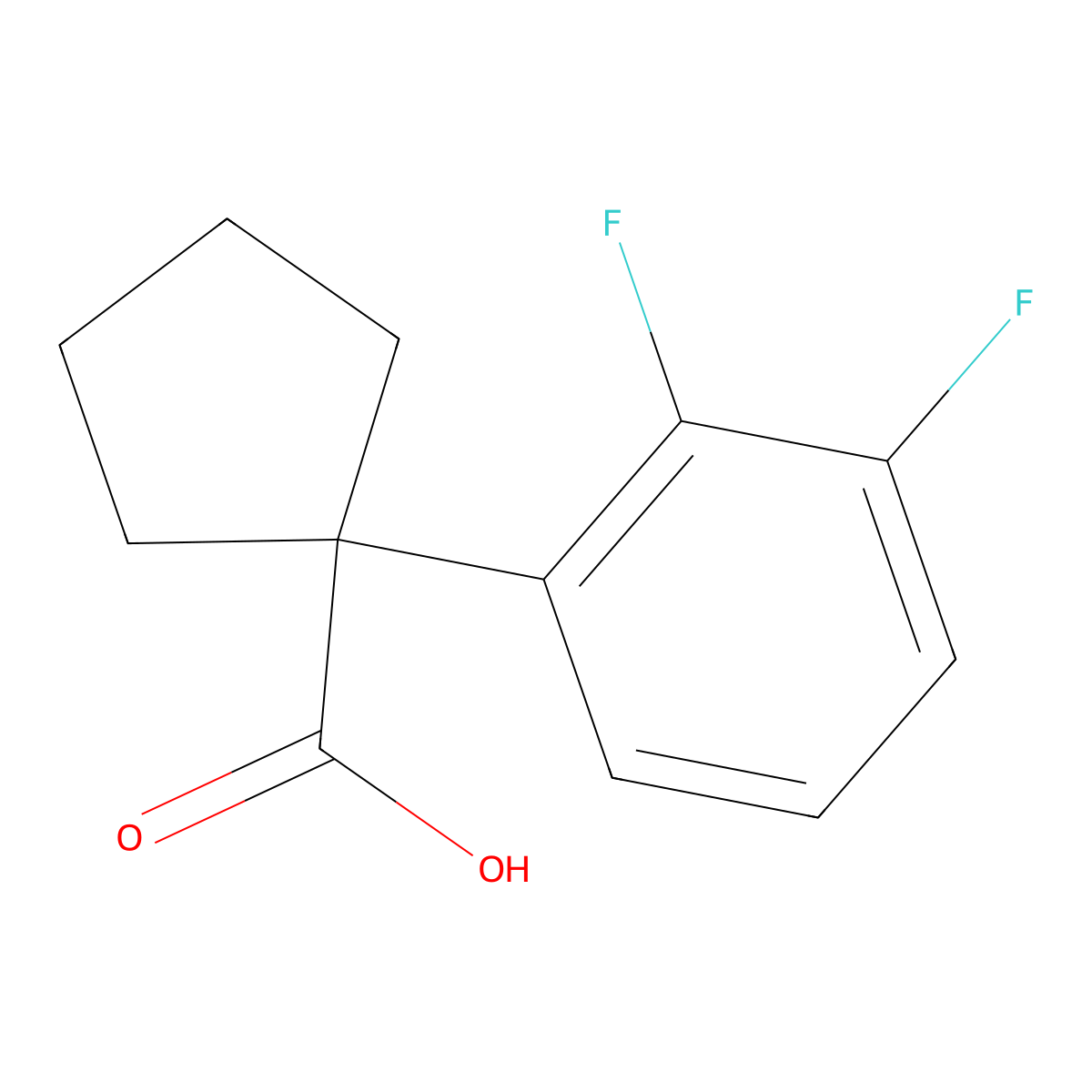 1-(2,3-Difluorophenyl)cyclopentanecarboxylic acid molecular structure, CAS 1260675-77-1