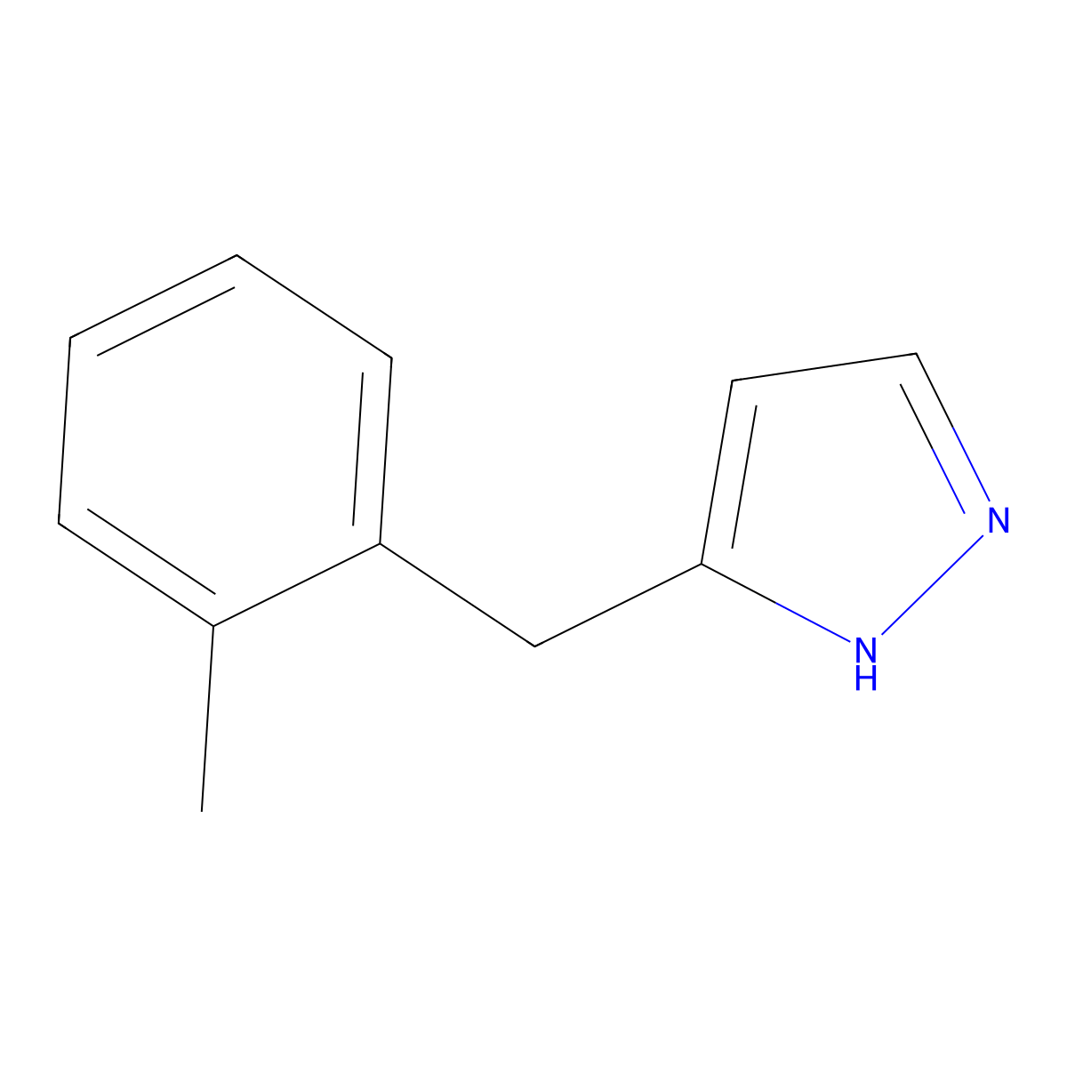 3-(2-Methylbenzyl)-1H-pyrazole molecular structure, CAS 1260676-05-8