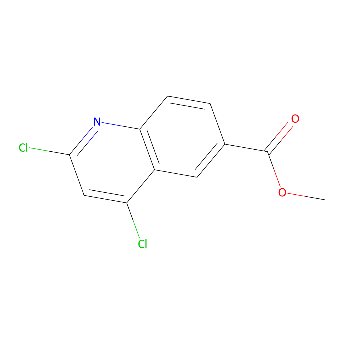 Methyl 2,4-dichloroquinoline-6-carboxylate molecular structure, CAS 1260676-14-9