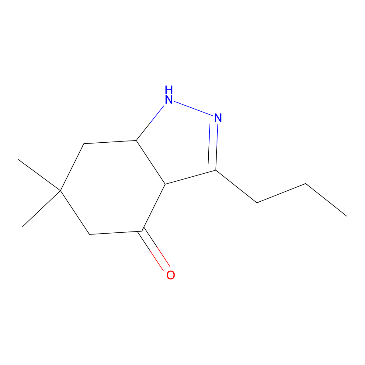 6,6-Dimethyl-3-propyl-3A,5,7,7A-tetrahydro-1H-indazol-4-one molecular structure, CAS 1260676-15-0