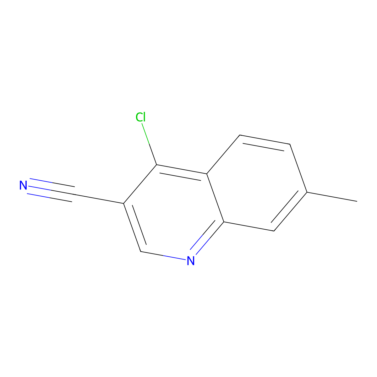 4-Chloro-7-methylquinoline-3-carbonitrile molecular structure, CAS 1260676-19-4