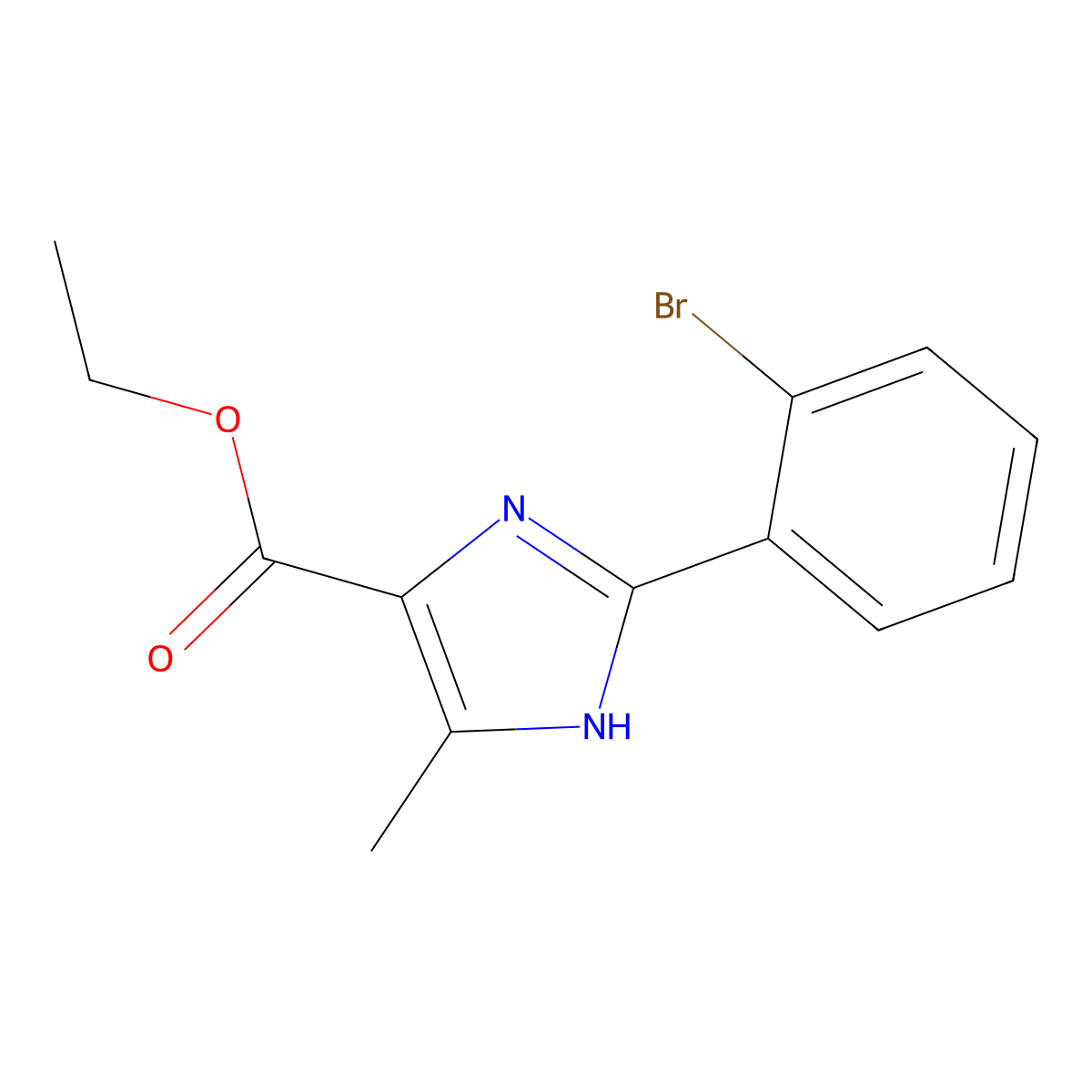 2-(2-Bromophenyl)-5-methyl-3H-imidazole-4-carboxylic acid ethyl ester molecular structure, CAS 1260676-25-2