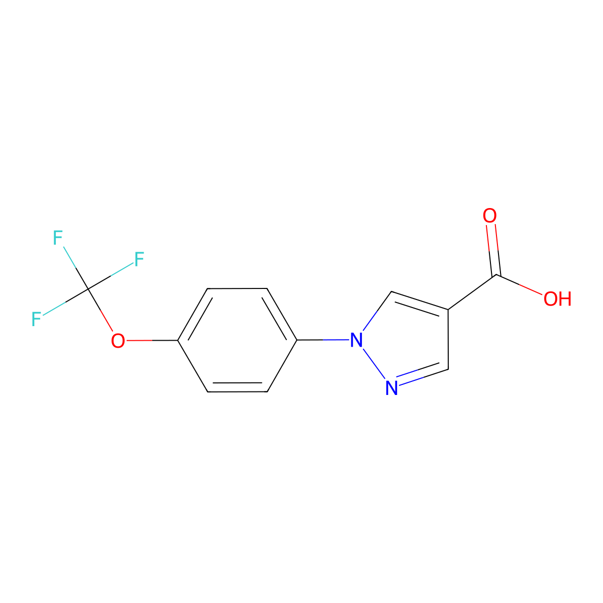 1-(4-(Trifluoromethoxy)phenyl)-1H-pyrazole-4-carboxylic acid molecular structure, CAS 1260676-31-0