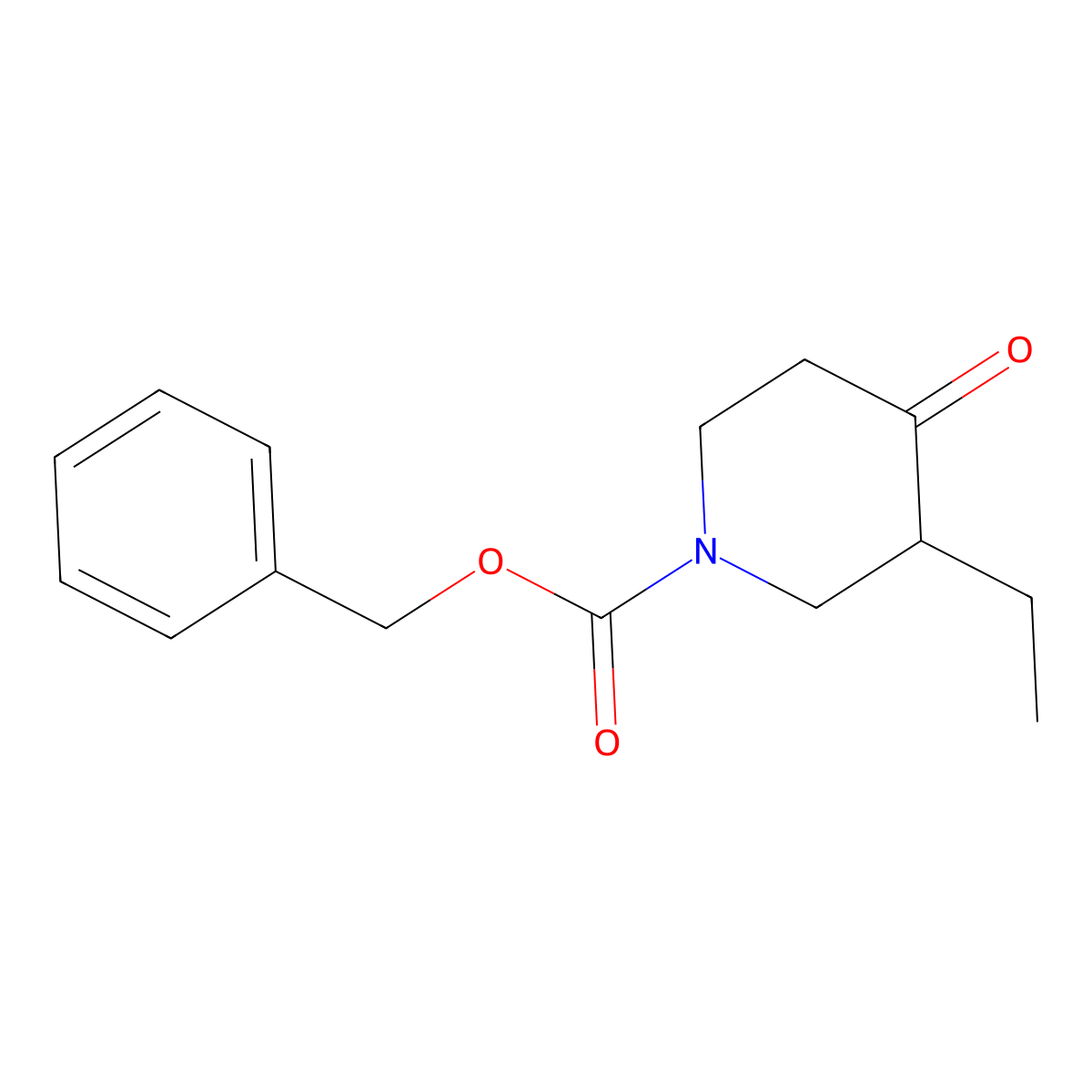 Benzyl 3-ethyl-4-oxopiperidine-1-carboxylate molecular structure, CAS 1260676-44-5