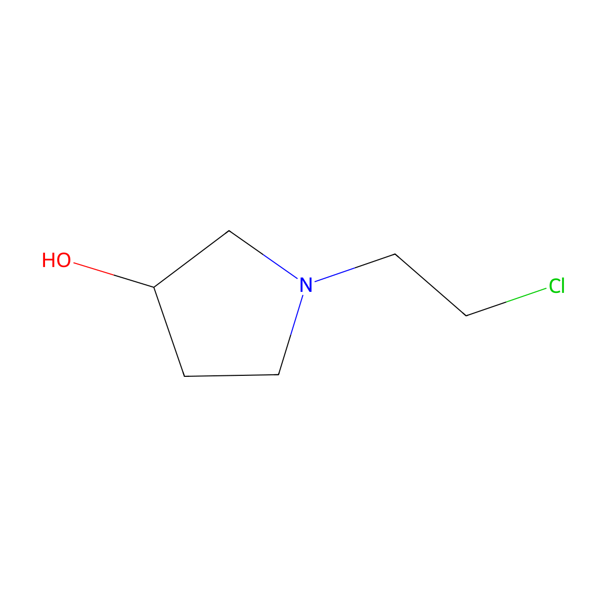 1-(2-Chloroethyl)pyrrolidin-3-ol molecular structure, CAS 1260676-77-4