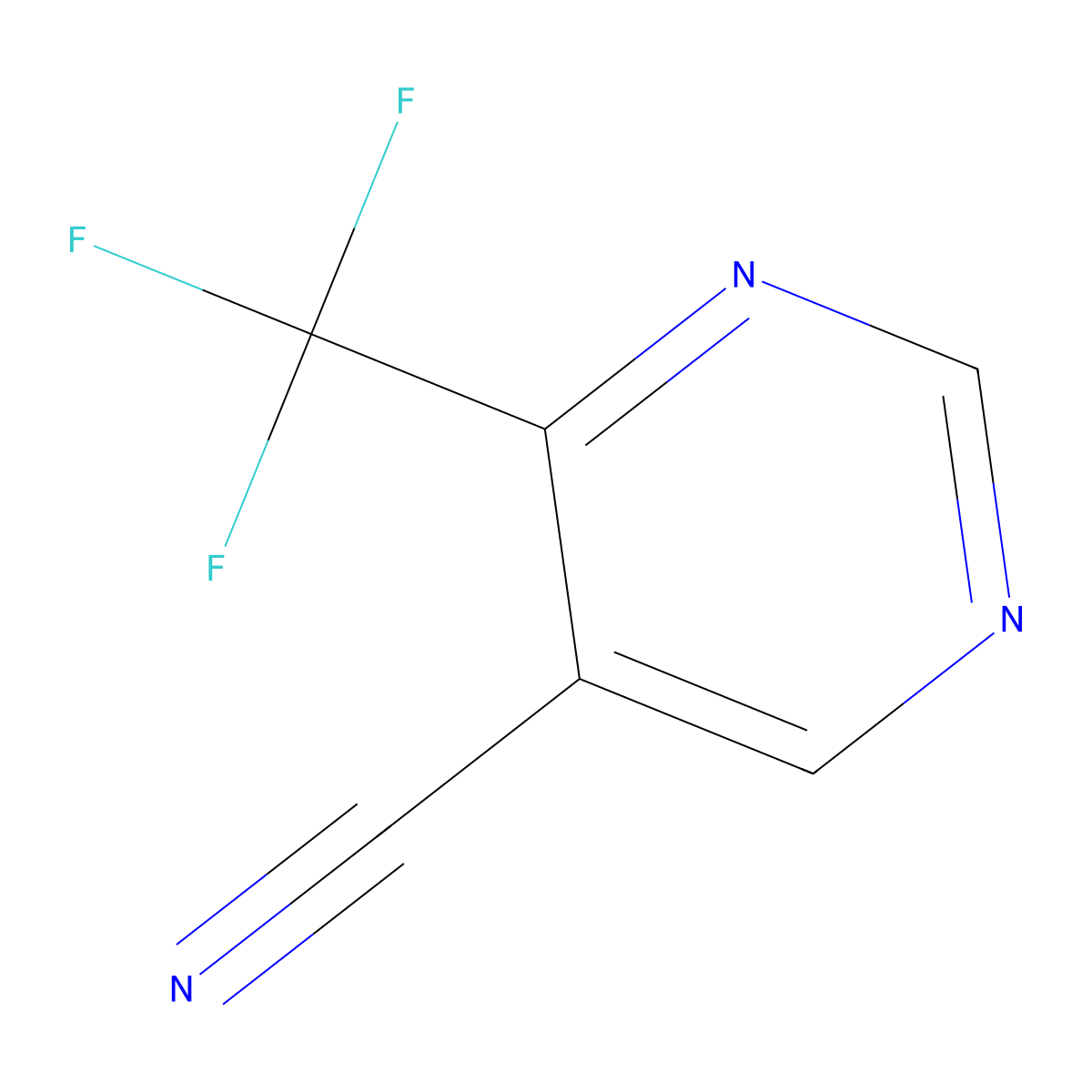 4-(Trifluoromethyl)pyrimidine-5-carbonitrile molecular structure, CAS 1260676-79-6