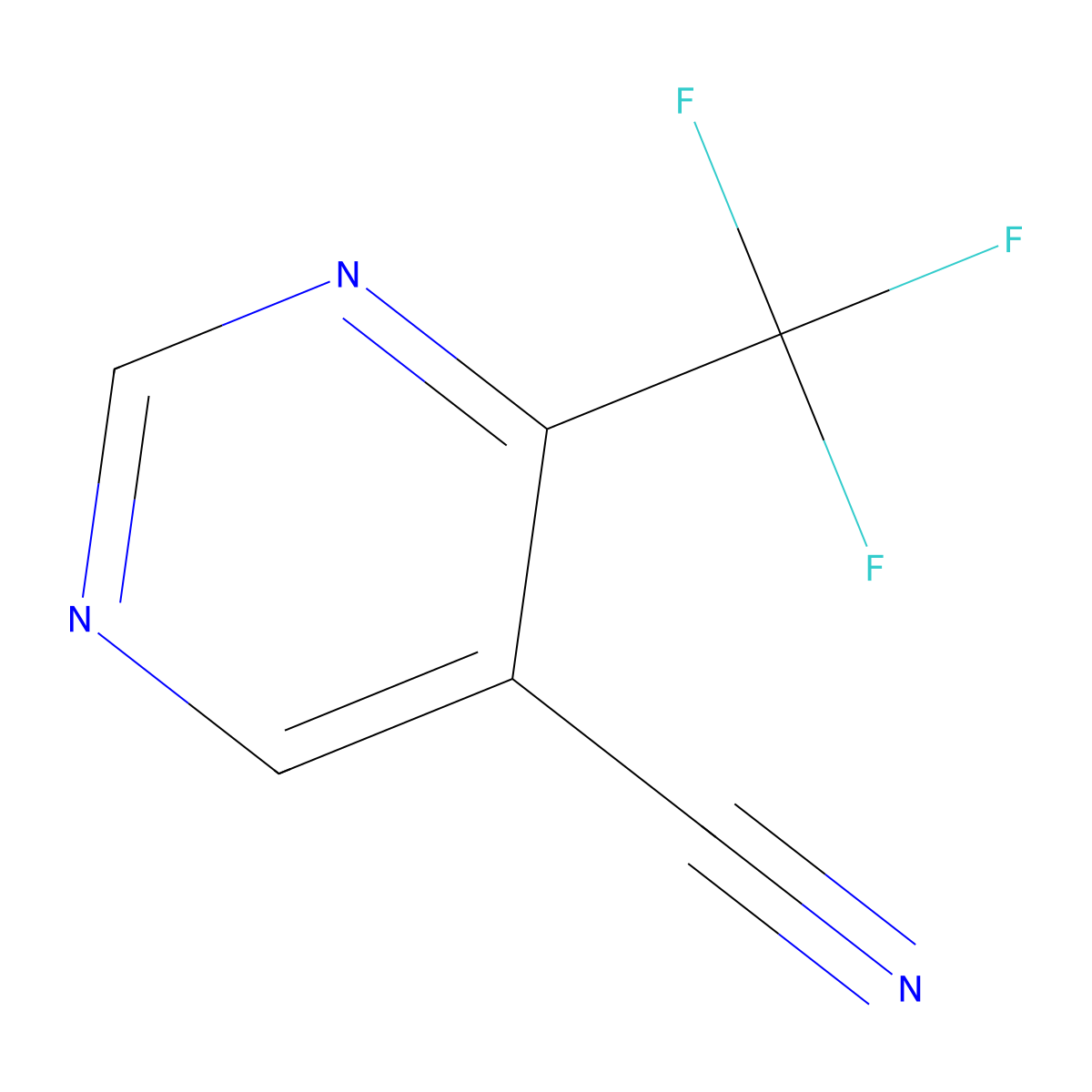 4-(Trifluoromethyl)pyrimidine-5-carbonitrile molecular structure, CAS 1260676-79-6