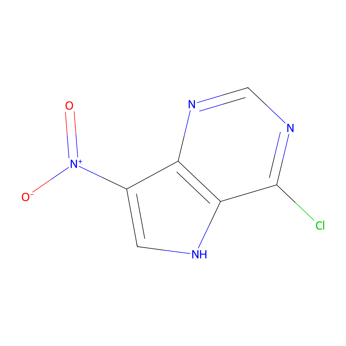 4-Chloro-7-nitro-5H-pyrrolo[3,2-d]pyrimidine molecular structure, CAS 1260676-83-2