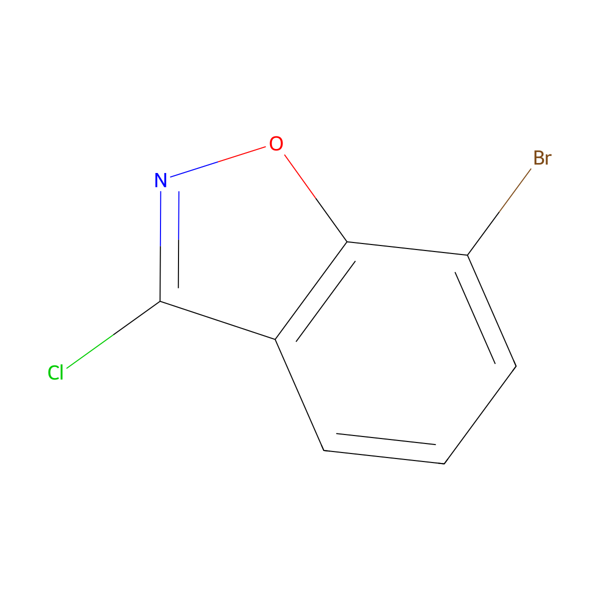 7-Bromo-3-chloro-1,2-benzoxazole molecular structure, CAS 1260677-07-3