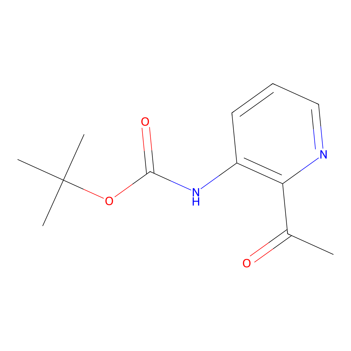 tert-Butyl (2-acetylpyridin-3-yl)carbamate molecular structure, CAS 1260677-33-5