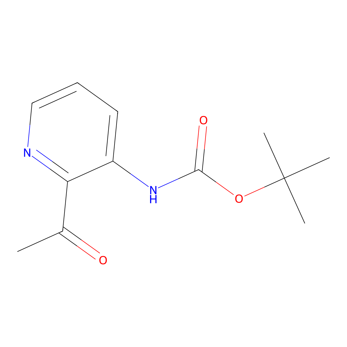 tert-Butyl (2-acetylpyridin-3-yl)carbamate molecular structure, CAS 1260677-33-5