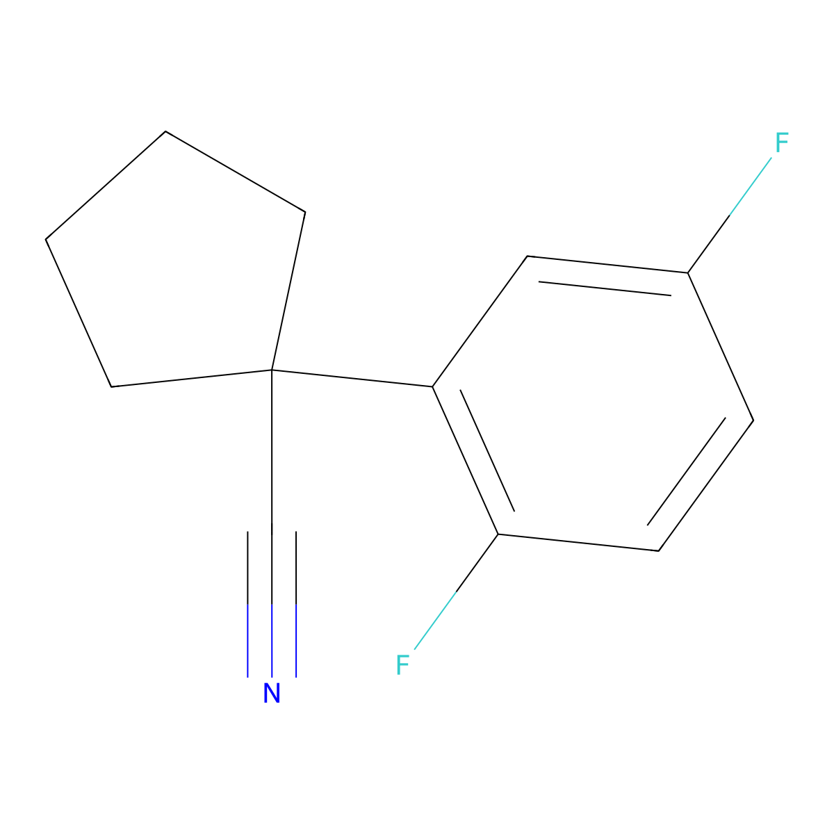 1-(2,5-Difluorophenyl)cyclopentanecarbonitrile molecular structure, CAS 1260677-67-5