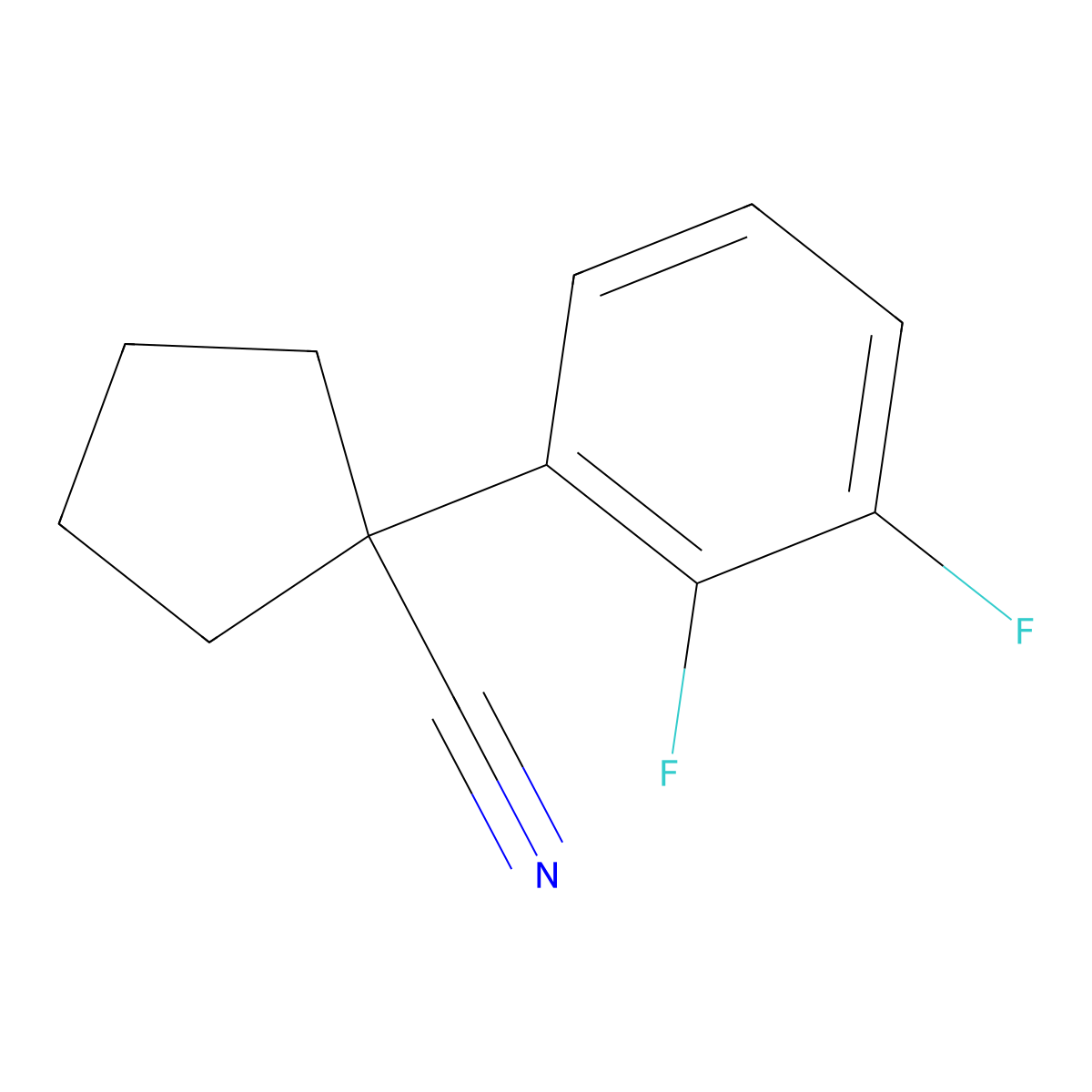 1-(2,3-Difluorophenyl)cyclopentane-1-carbonitrile molecular structure, CAS 1260677-70-0