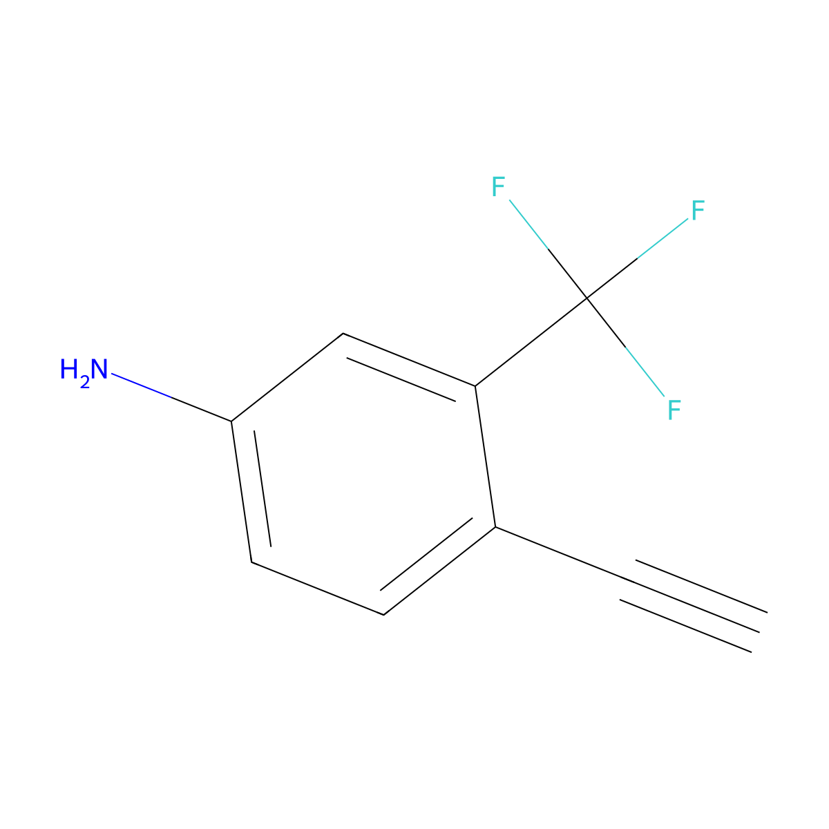 4-Ethynyl-3-(trifluoromethyl)aniline molecular structure, CAS 1260677-91-5