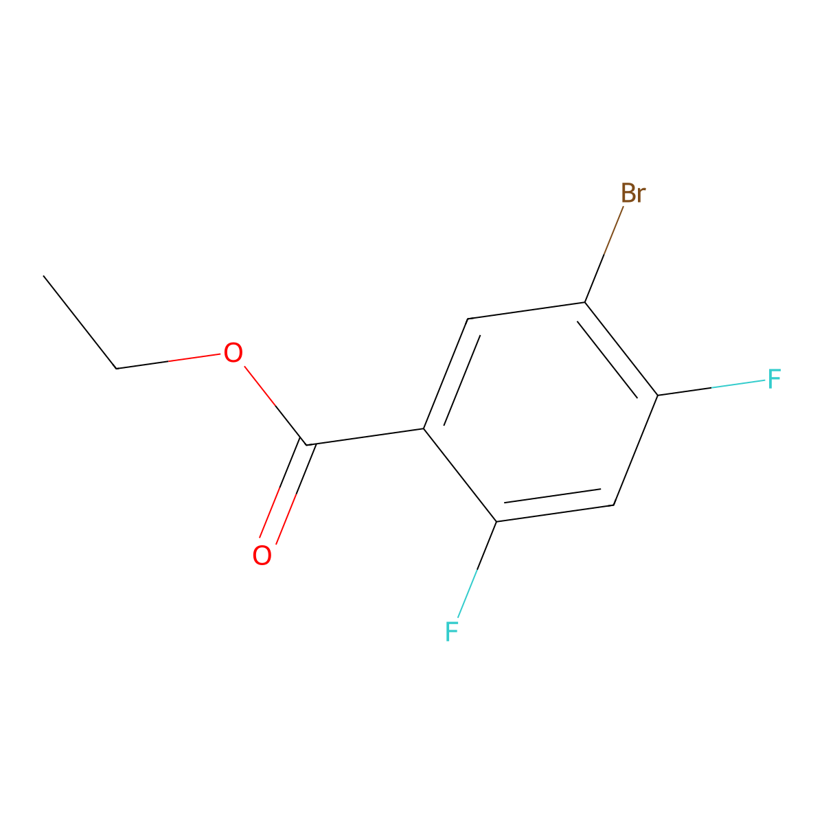 Ethyl 5-bromo-2,4-difluorobenzoate molecular structure, CAS 1260677-99-3