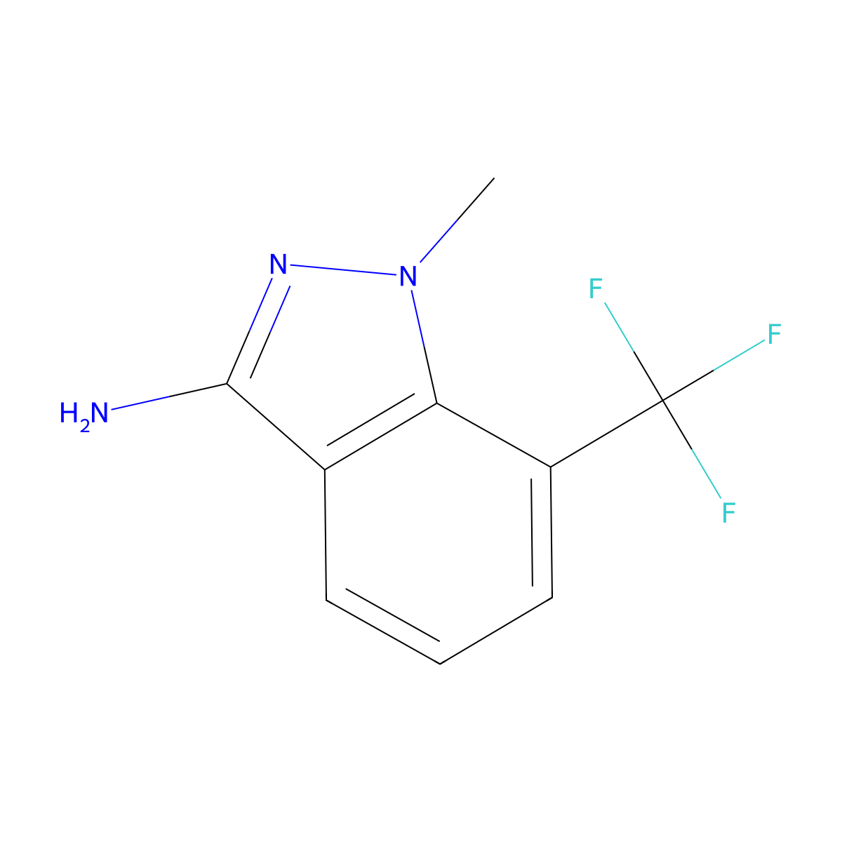 1-Methyl-7-(trifluoromethyl)-1H-indazol-3-amine molecular structure, CAS 1260678-12-3