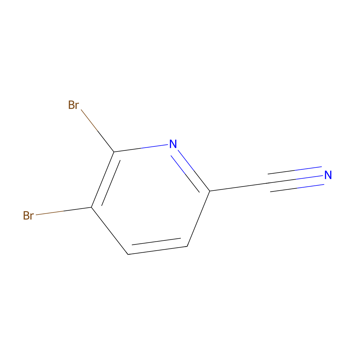 5,6-Dibromopicolinonitrile molecular structure, CAS 1260678-87-2