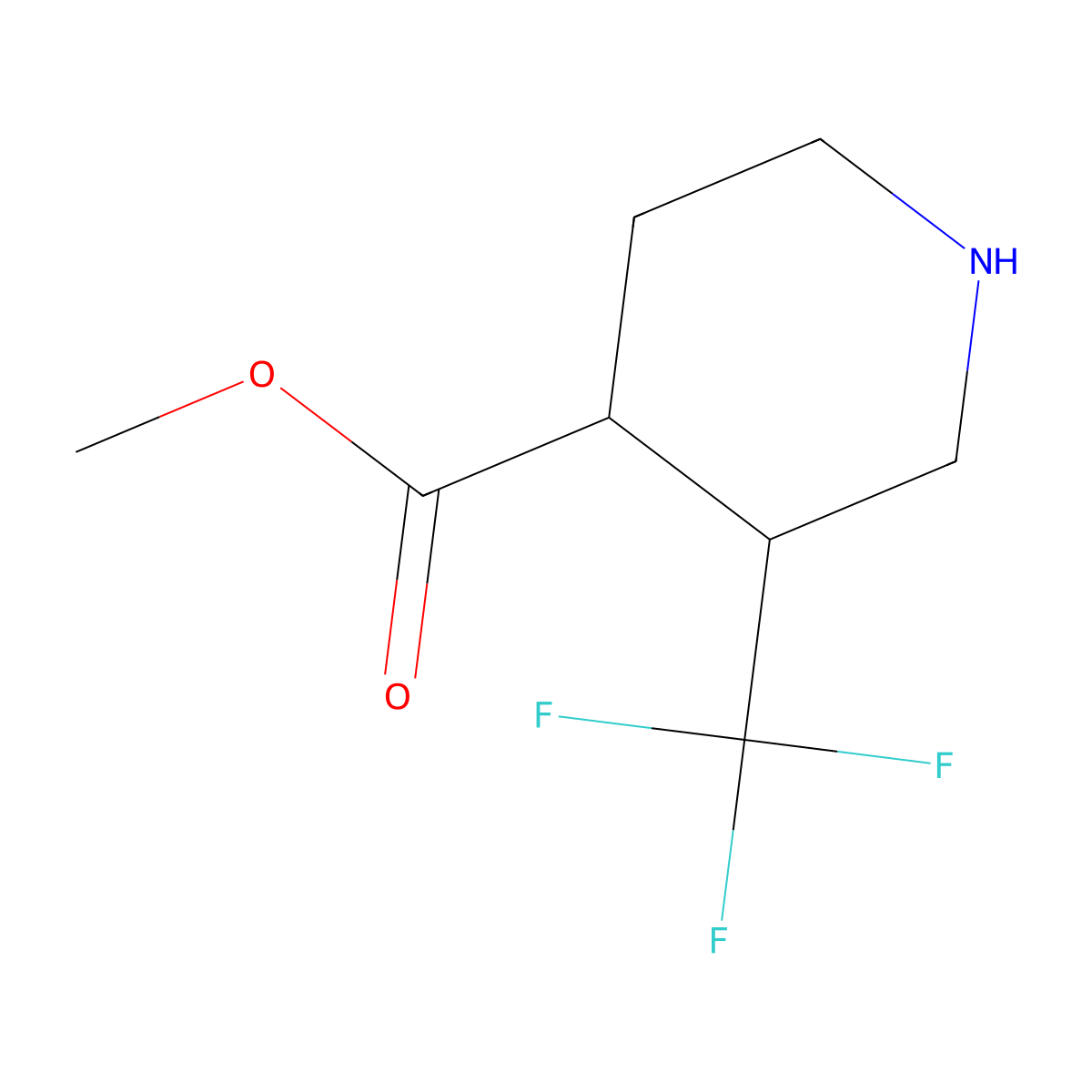 Methyl 3-(trifluoromethyl)piperidine-4-carboxylate molecular structure, CAS 1260679-06-8