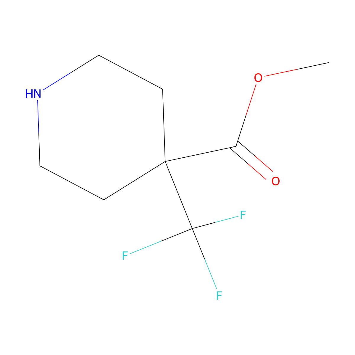 Methyl 4-(trifluoromethyl)piperidine-4-carboxylate molecular structure, CAS 1260679-09-1