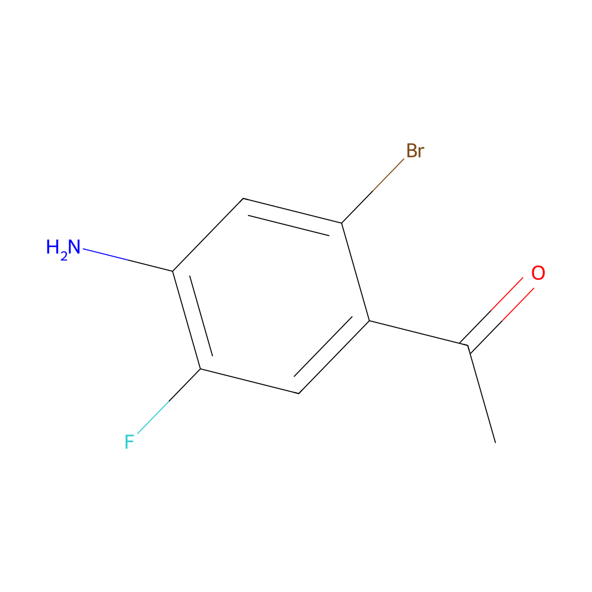 1-(4-Amino-2-bromo-5-fluorophenyl)ethanone molecular structure, CAS 1260679-46-6
