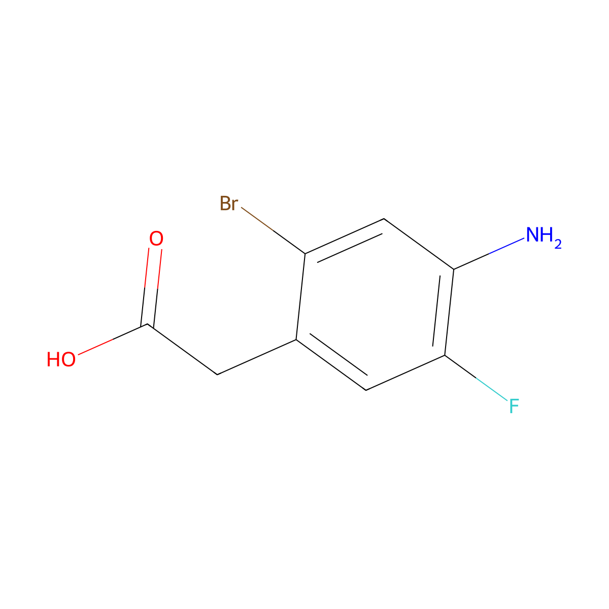 2-(4-Amino-2-bromo-5-fluorophenyl)acetic acid molecular structure, CAS 1260679-48-8