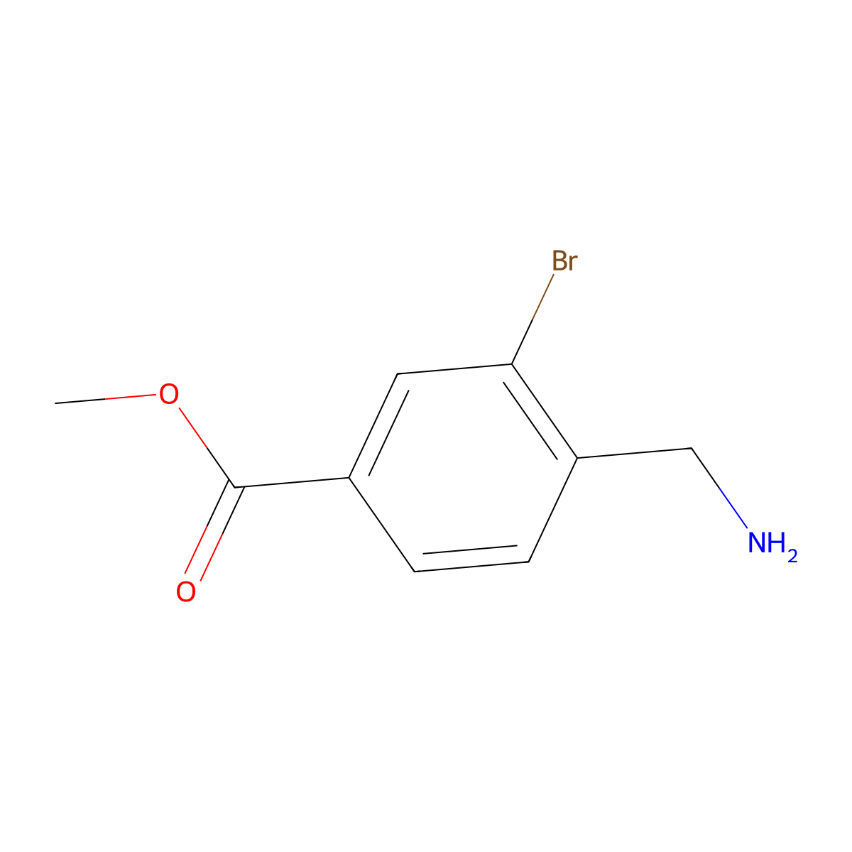 Methyl 4-(aminomethyl)-3-bromobenzoate molecular structure, CAS 1260679-57-9