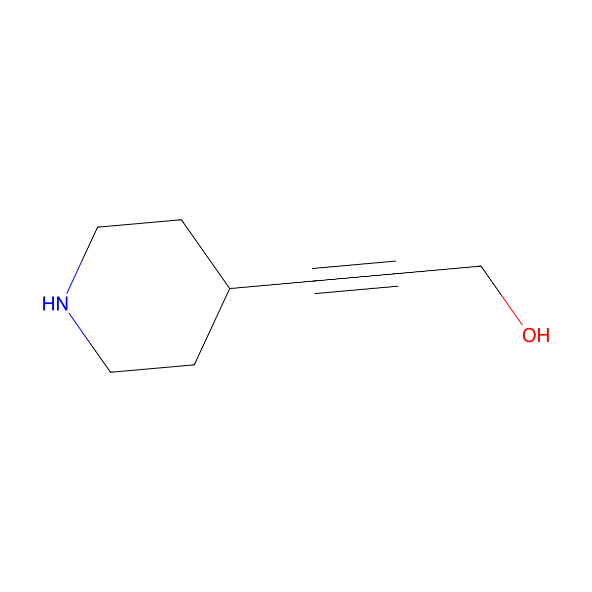3-(4-Piperidinyl)-2-propyn-1-ol molecular structure, CAS 1260679-84-2