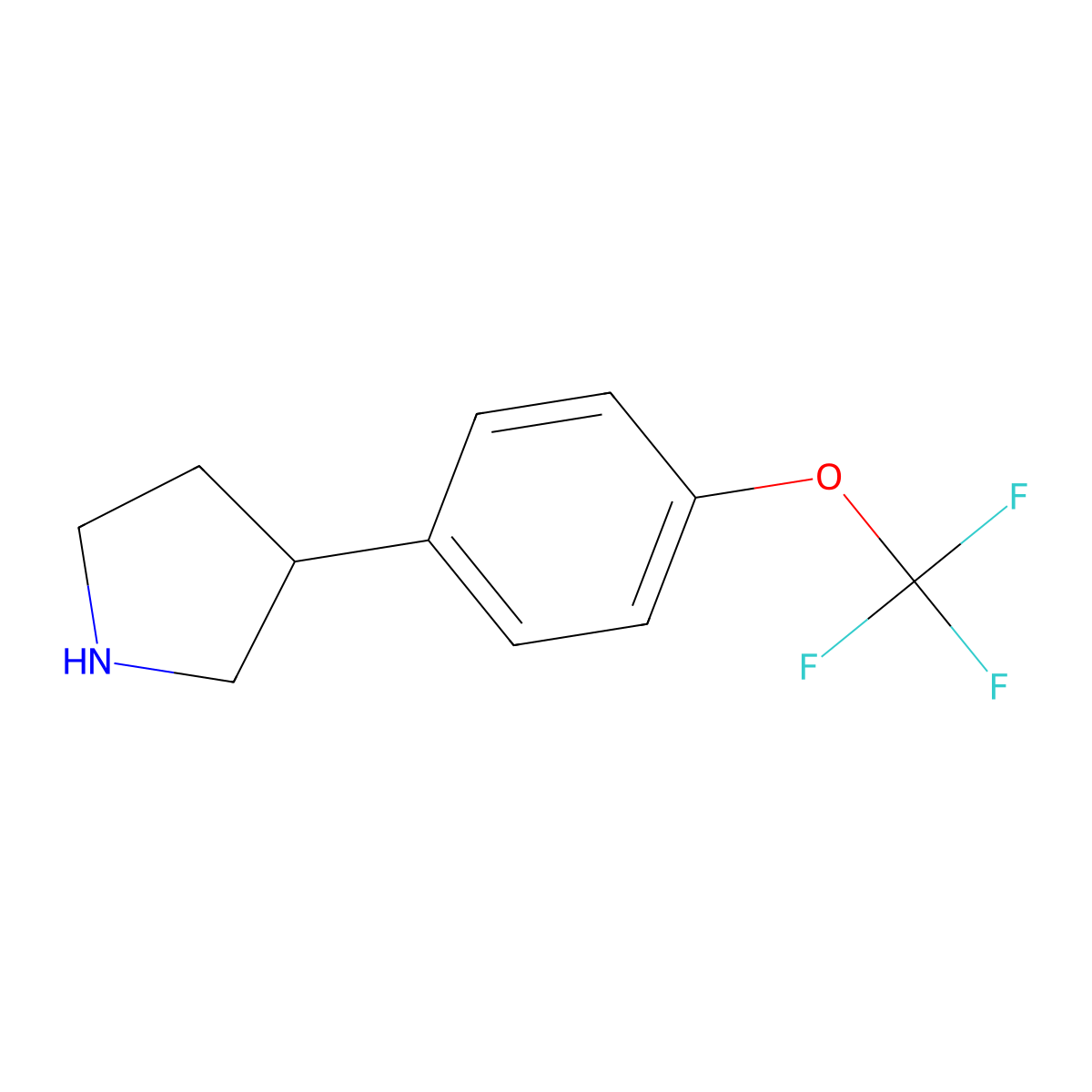 3-[4-(Trifluoromethoxy)phenyl]pyrrolidine molecular structure, CAS 1260680-44-1